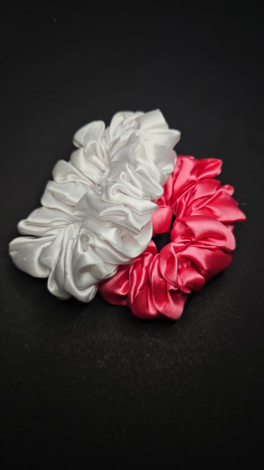 White & Pink Scrunchies