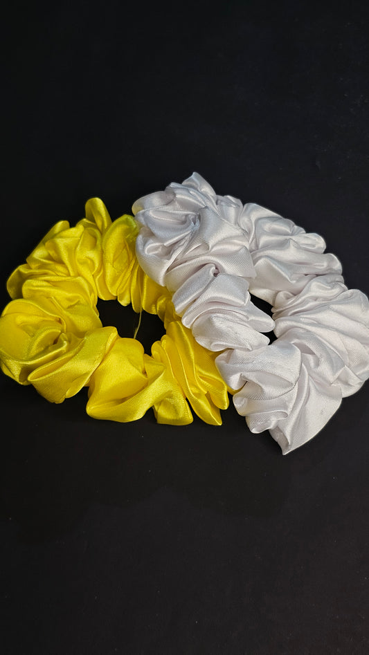 Yellow & White Scrunchies