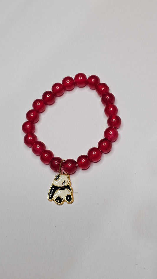 Red Beads Loose with Butterfly