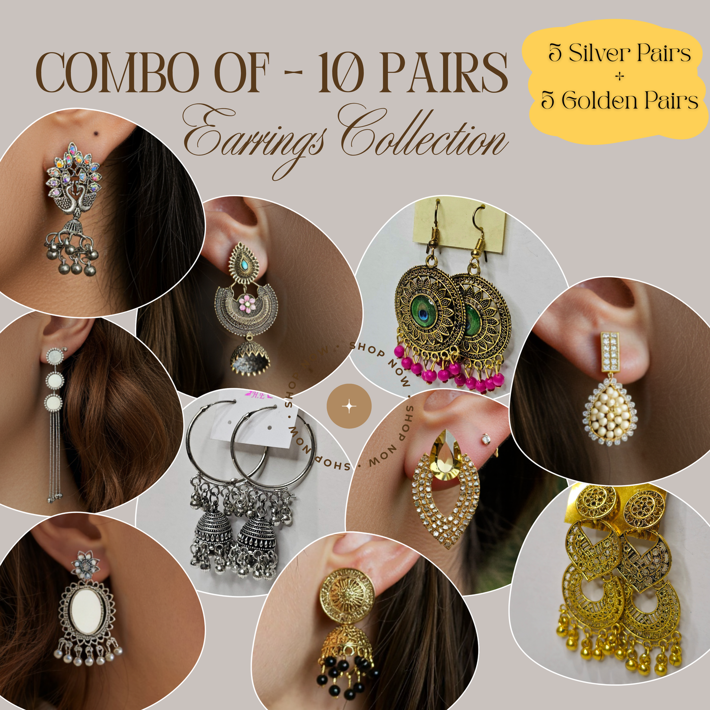 Jhumka Combo Box - 10 Earrings Pair (FLAT 5% OFF on Prepaid Order)