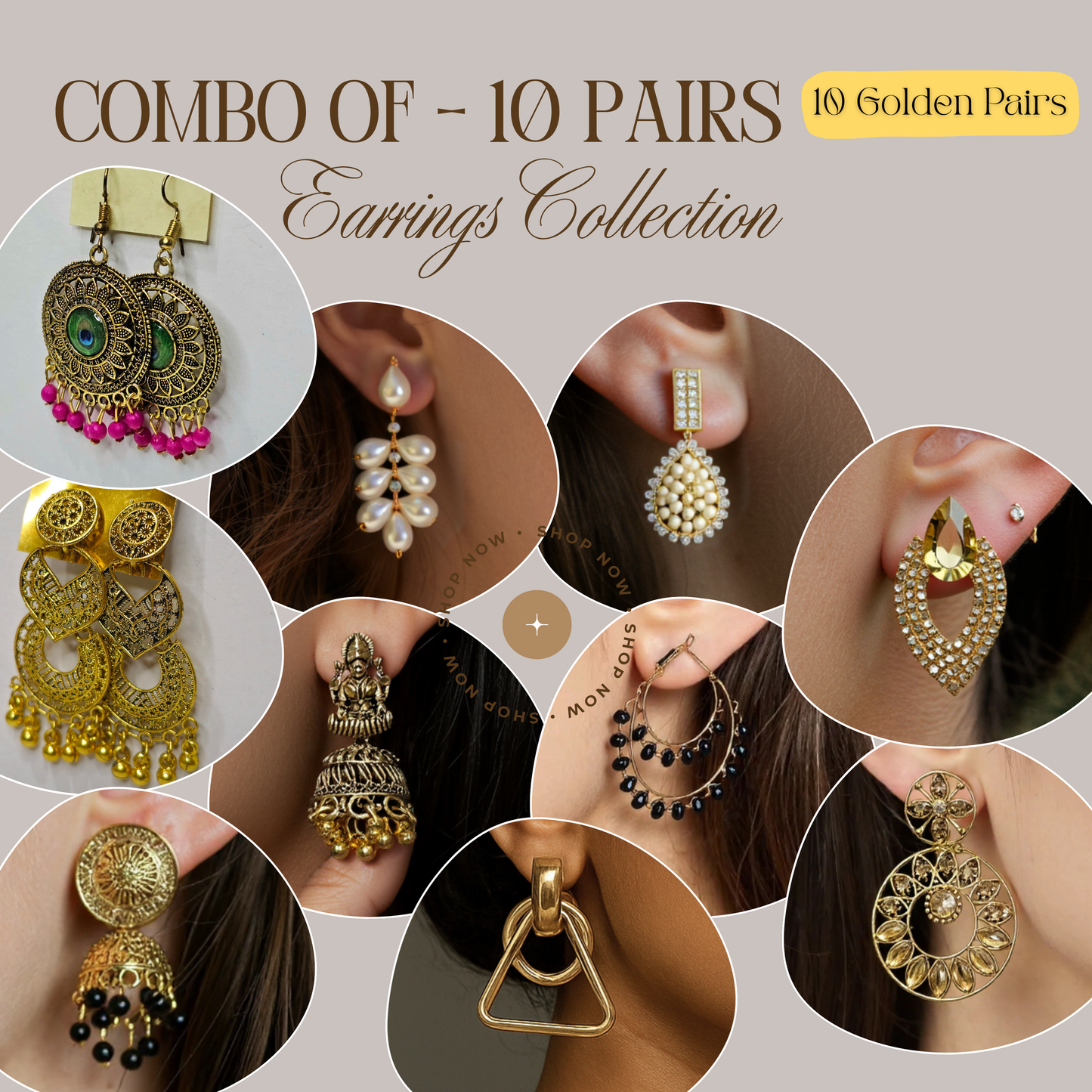Jhumka Combo Box - 10 Earrings Pair (FLAT 5% OFF on Prepaid Order)