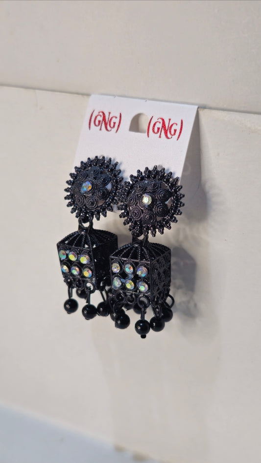 Black Oxidized Jhumkas